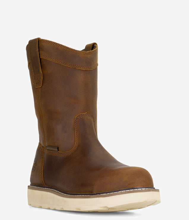 Georgia Boot Core 37 10" Steel Toe Waterproof Pull-On Wedge Boot - Brown