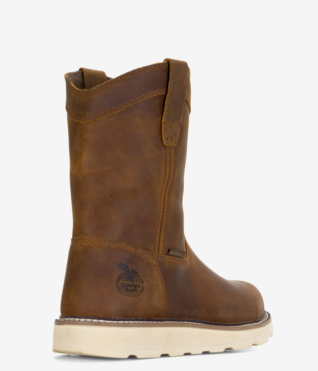 Georgia Boot Core 37 10" Steel Toe Waterproof Pull-On Wedge Boot - Brown