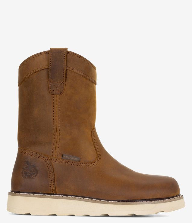 Georgia Boot Core 37 10" Waterproof Pull-On Wedge Boot - Brown