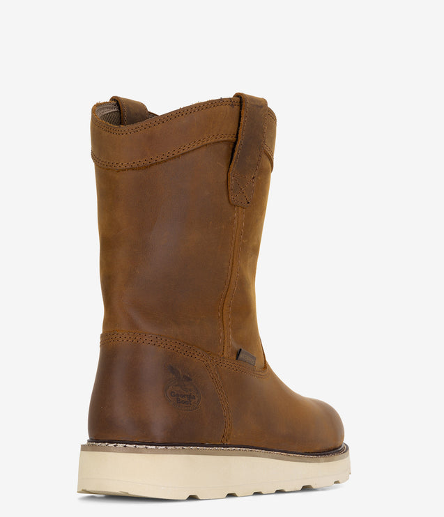 Georgia Boot Core 37 10" Waterproof Pull-On Wedge Boot - Brown