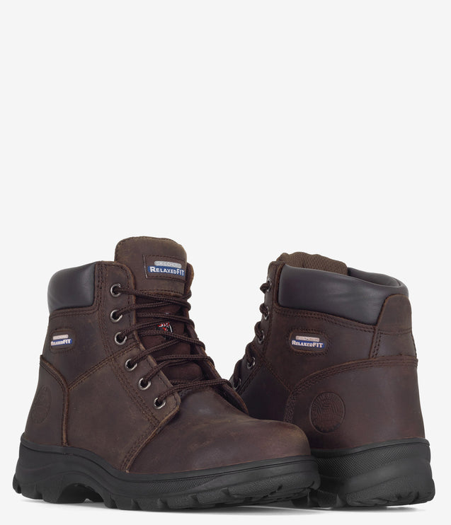 Skechers Work Workshire Peril Relaxed Fit Safety Toe Boot - Brown