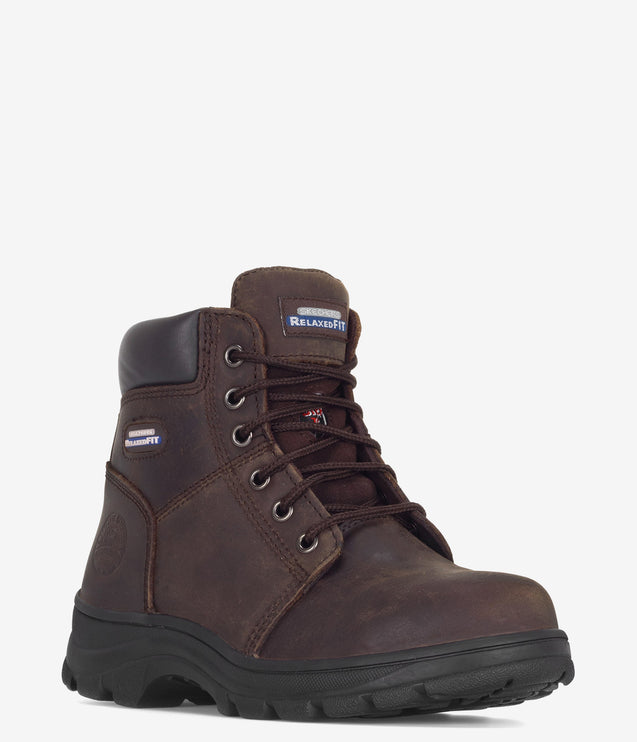 Skechers Work Workshire Peril Relaxed Fit Safety Toe Boot - Brown