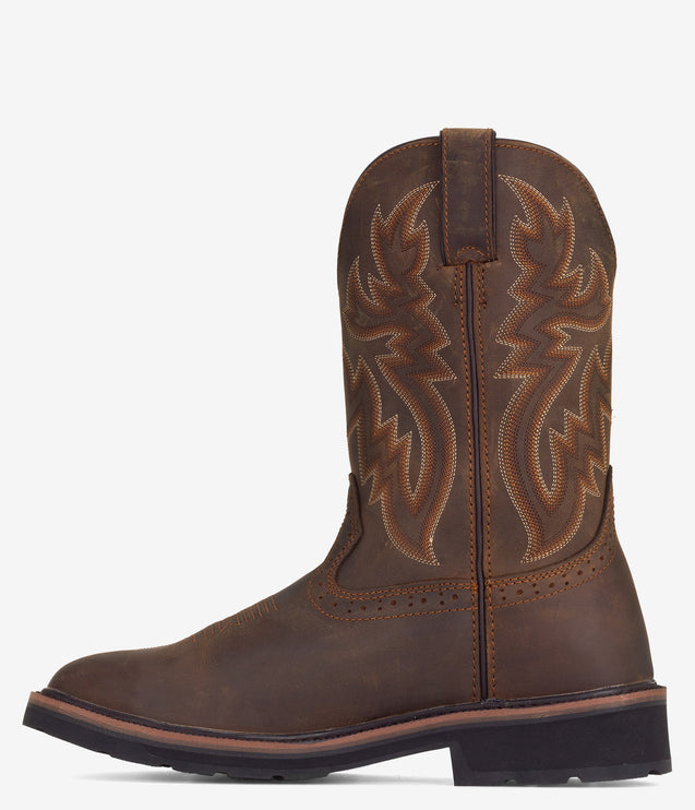 Wolverine Rancher Square Toe Safety Toe Wellington Boot - Brown