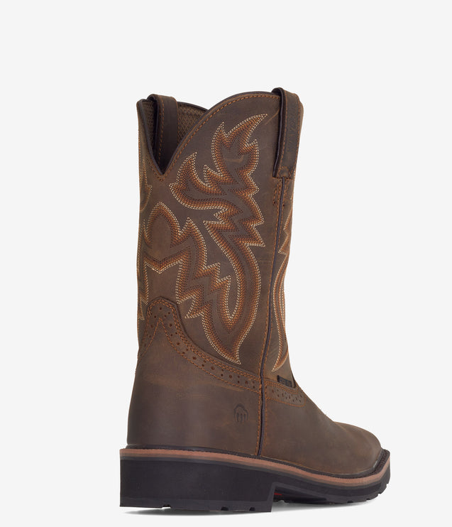 Wolverine Rancher Square Toe Safety Toe Wellington Boot - Brown
