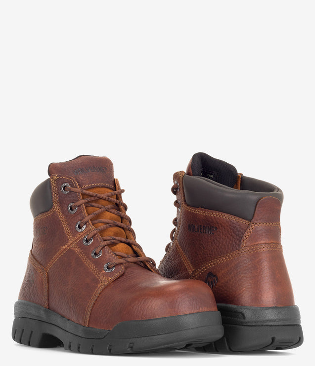 Wolverine Marquette Safety Toe 6" Work Boot - Walnut