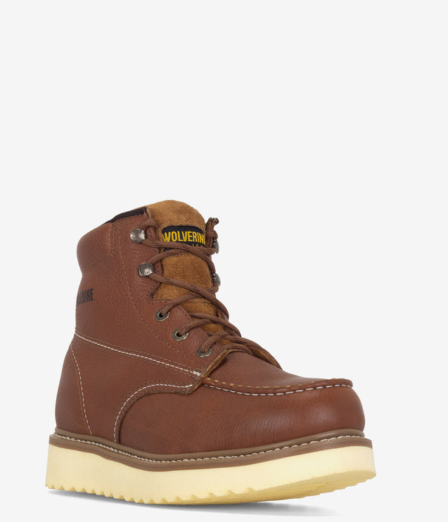 Wolverine Moc-Toe Steel Toe 6" Work Boot - Tan