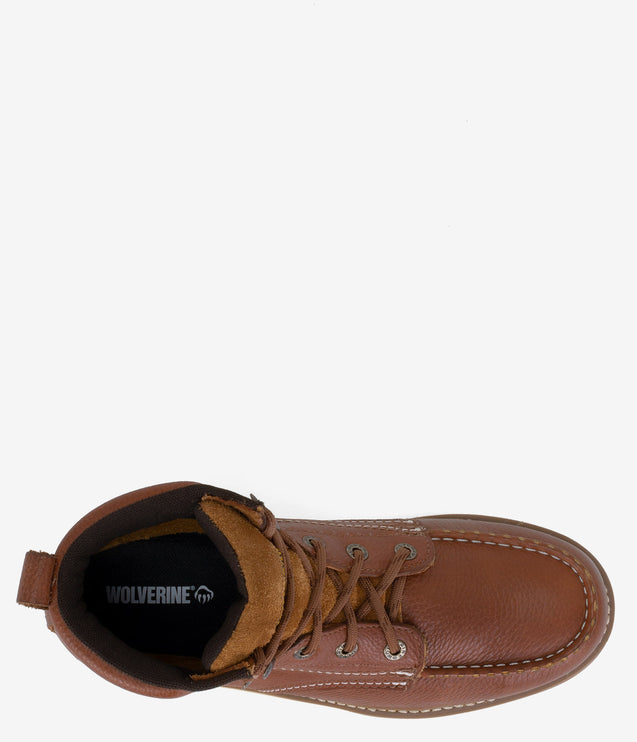 Wolverine Moc-Toe Steel Toe 6" Work Boot - Tan
