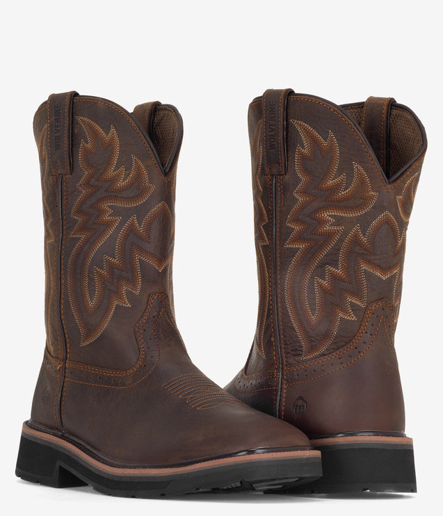 Wolverine Rancher Square Toe Wellington Boot - Brown