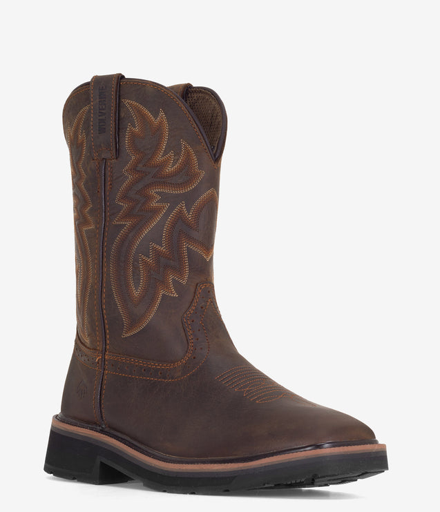 Wolverine Rancher Square Toe Wellington Boot - Brown