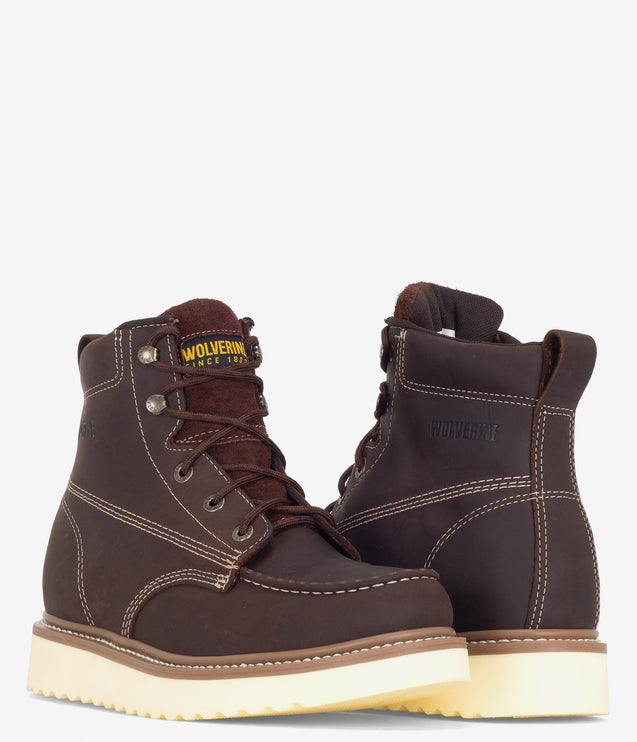 Wolverine Loader 6" Soft Toe Wedge Boot - Brown