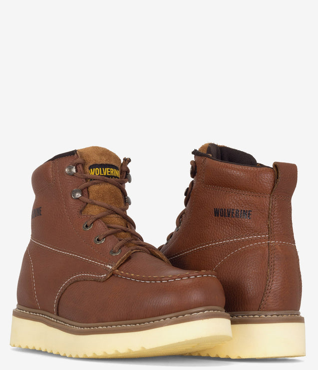 Wolverine Moc-Toe 6" Wedge Work Boot - Tan