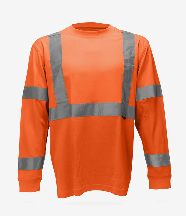 Wolverine Hi Vis Caution Long Sleeve Tee - Orange