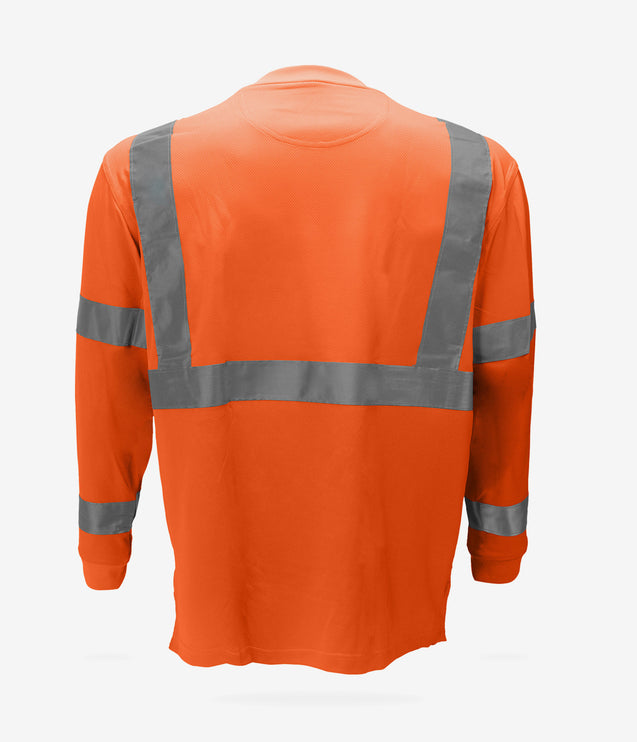 Wolverine Hi Vis Caution Long Sleeve Tee - Orange
