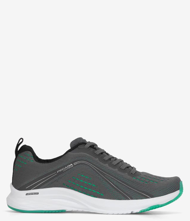 Pegada Sport Elev Knit Athletic Shoe - Grey/Green