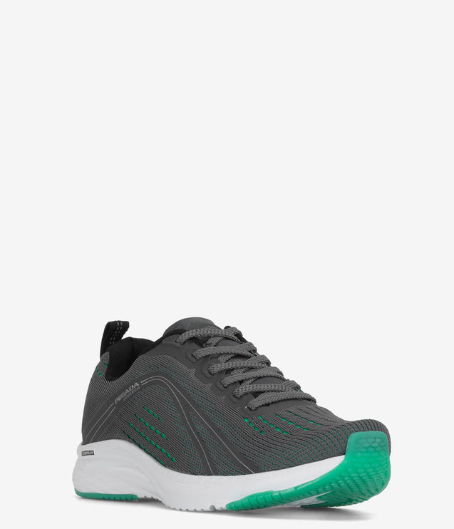 Pegada Sport Elev Knit Athletic Shoe - Grey/Green