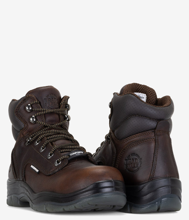 Trade Street Keystone 6" Composite Toe Waterproof Boot - Brown
