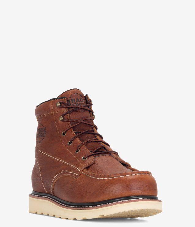 Trade Street Foundation Wedge Work Boot - Brown