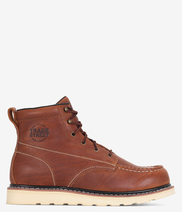 Trade Street Foundation Wedge Work Boot - Brown