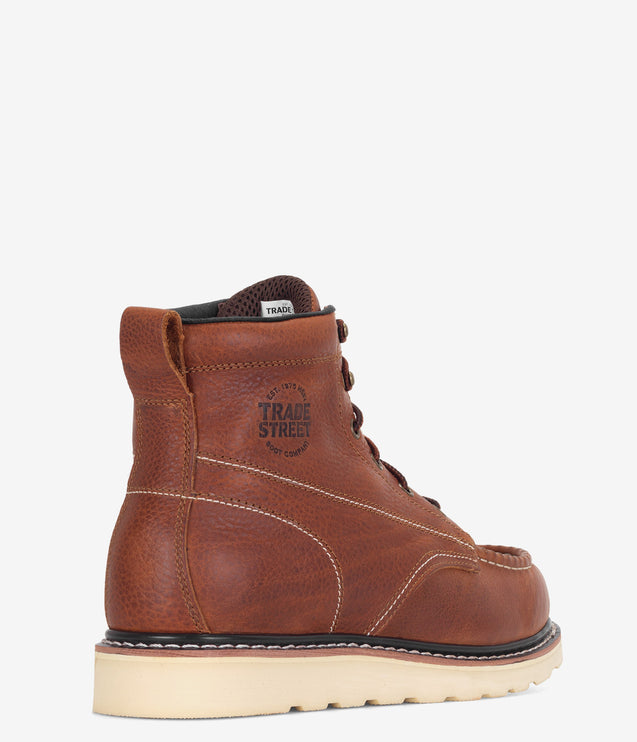 Trade Street Foundation Wedge Work Boot - Brown