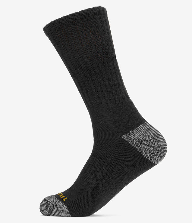 Trade Street 5 Pack Black Crew Socks - Black
