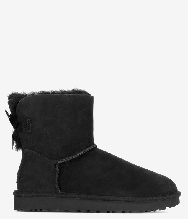 UGG Mini Bailey Bow II Sheepskin Boot - Black