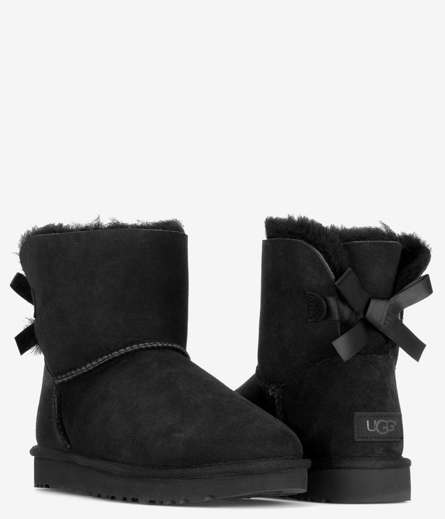 UGG Mini Bailey Bow II Sheepskin Boot - Black