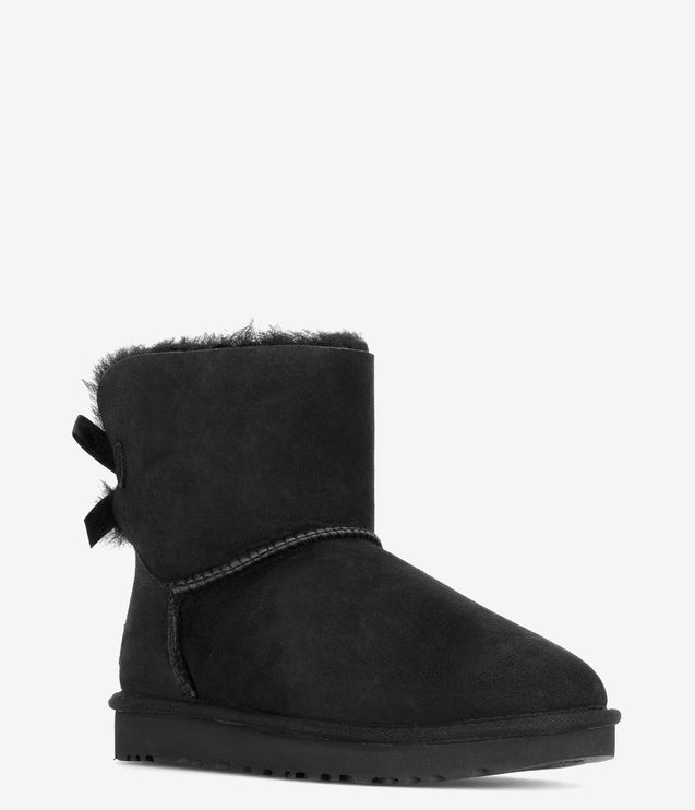 UGG Mini Bailey Bow II Sheepskin Boot - Black