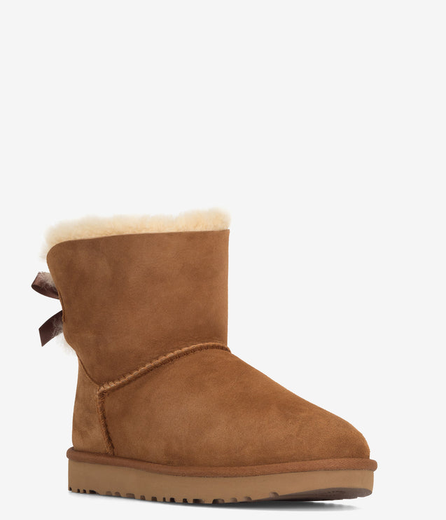 UGG Mini Bailey Bow II Sheepskin Boot - Chestnut