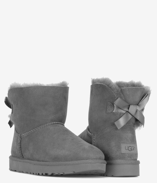 UGG Mini Bailey Bow II Sheepskin Boot - Grey