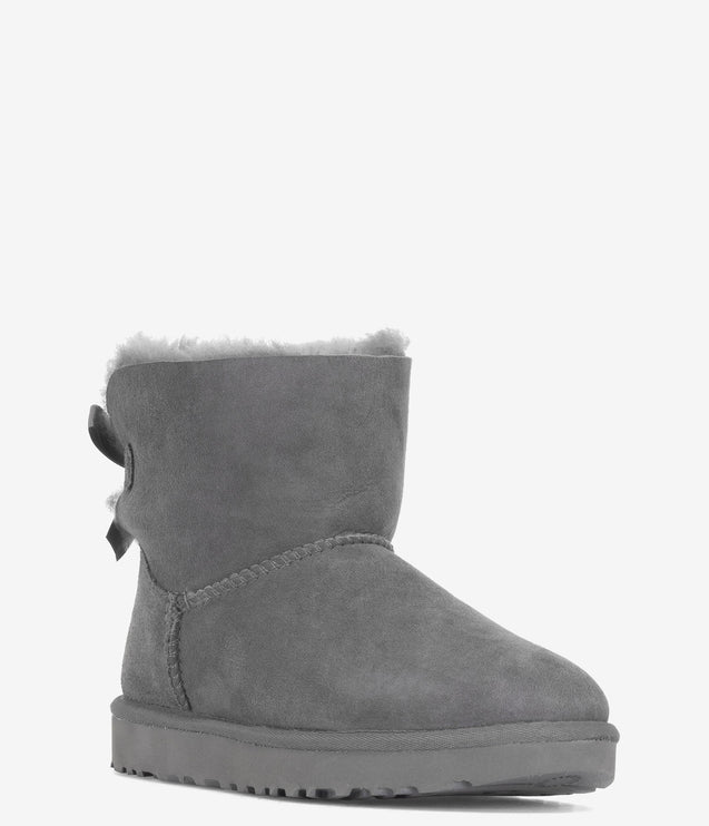 UGG Mini Bailey Bow II Sheepskin Boot - Grey