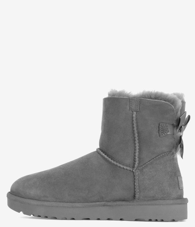 UGG Mini Bailey Bow II Sheepskin Boot - Grey