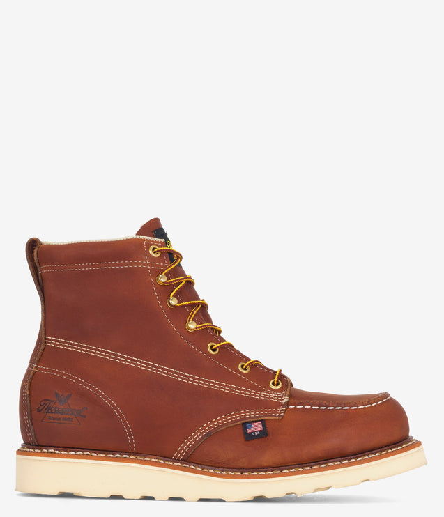 Thorogood American Heritage 6" Safety Toe Moc Toe MAXWear Wedge - Brown