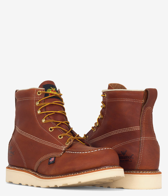 Thorogood American Heritage 6" Safety Toe Moc Toe MAXWear Wedge - Brown