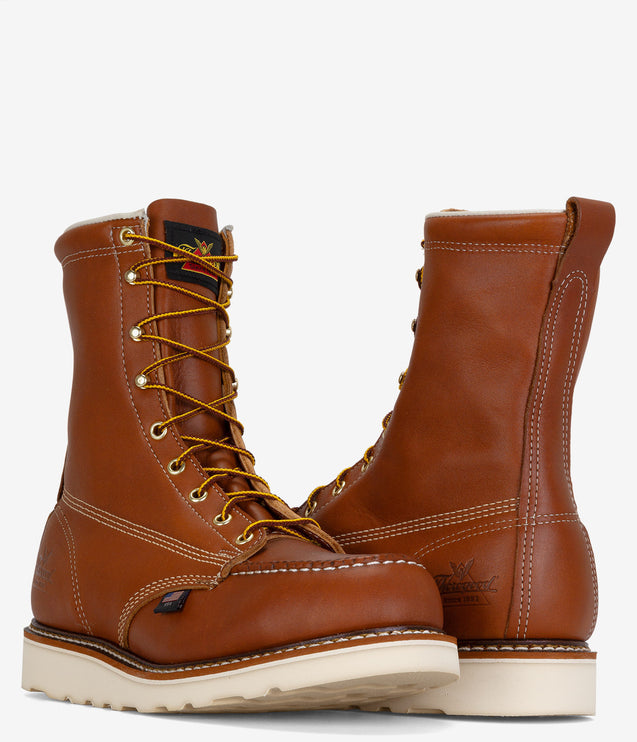 Thorogood American Heritage 8" Safety Toe Moc Toe Work Boot - Tobacco