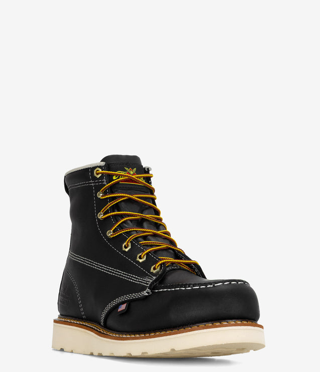 Thorogood American Heritage 6" Safety Toe Moc Toe MAXWear Wedge - Black