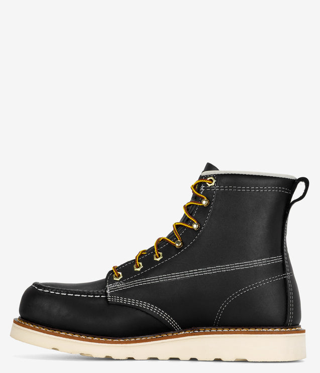 Thorogood American Heritage 6" Safety Toe Moc Toe MAXWear Wedge - Black