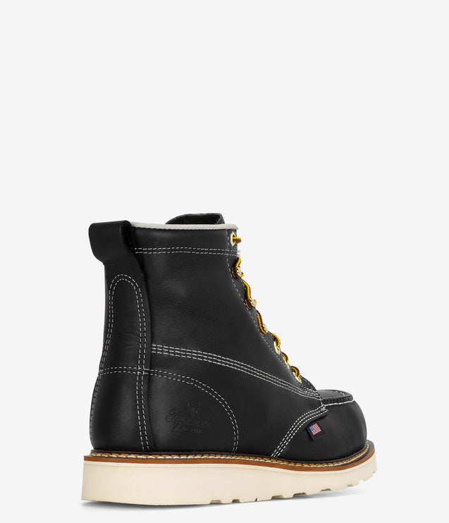 Thorogood American Heritage 6" Safety Toe Moc Toe MAXWear Wedge - Black