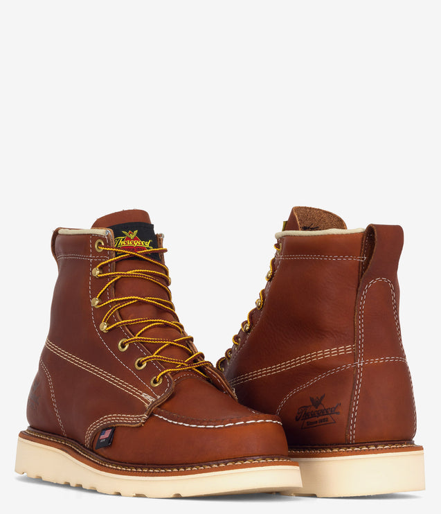 Thorogood American Heritage 6" Moc-Toe Soft Toe Boot - Brown