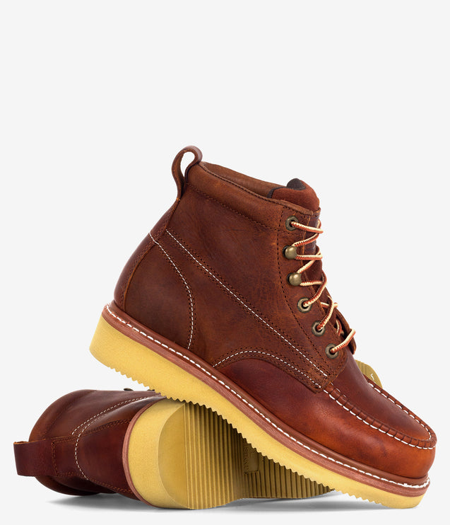 Work Zone 6" Moc-Toe Wedge Boot - Brown