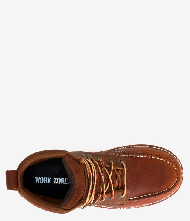 Work Zone 6" Moc-Toe Wedge Boot - Brown