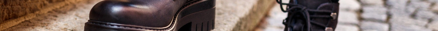 Close up of sleek black boots sold by Boot World