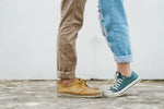 Close up of people wearing casual shoes sold by Boot World