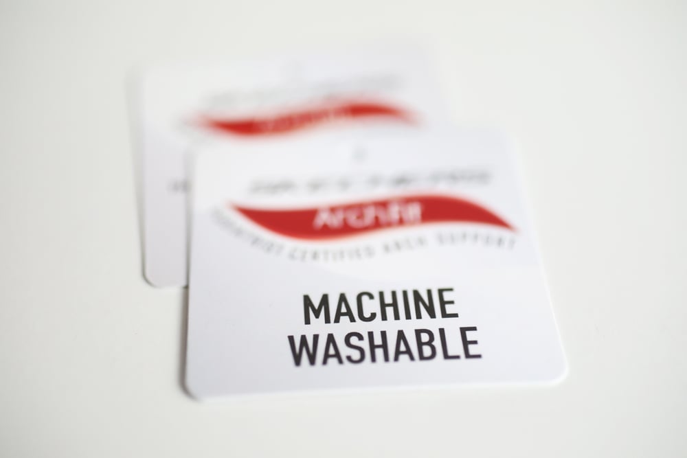 Tag that says machine washable