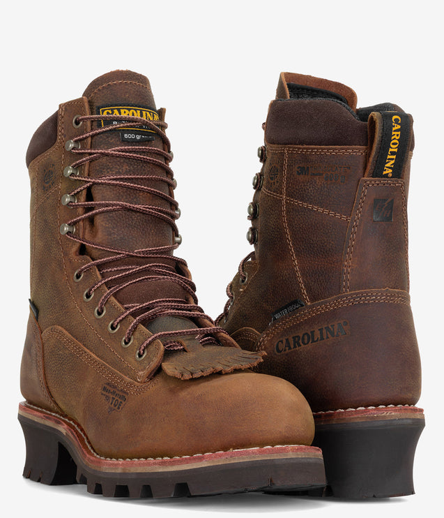 Carolina Birch 8" Comp Toe Insulated Logger - Brown