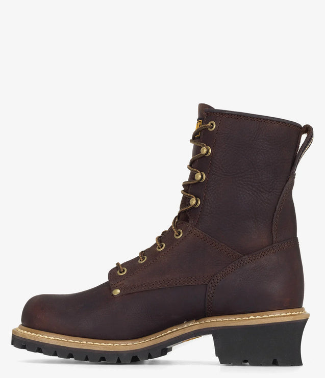 Carolina Elm 8" Leather Logger Boot - Brown