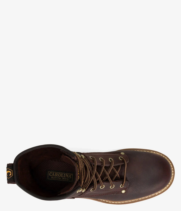 Carolina Elm 8" Leather Logger Boot - Brown