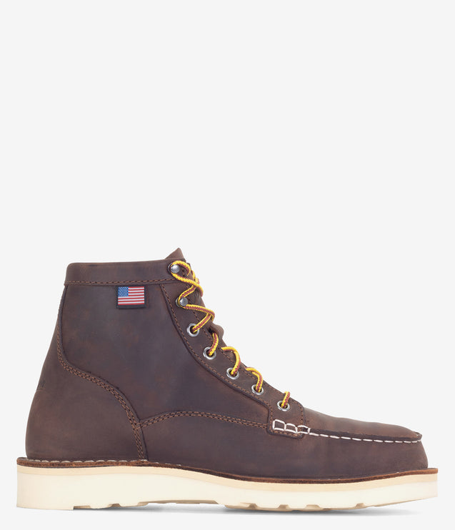 Danner Bull Run Moc Toe 6" Steel Safety Toe Wedge Boot - Brown