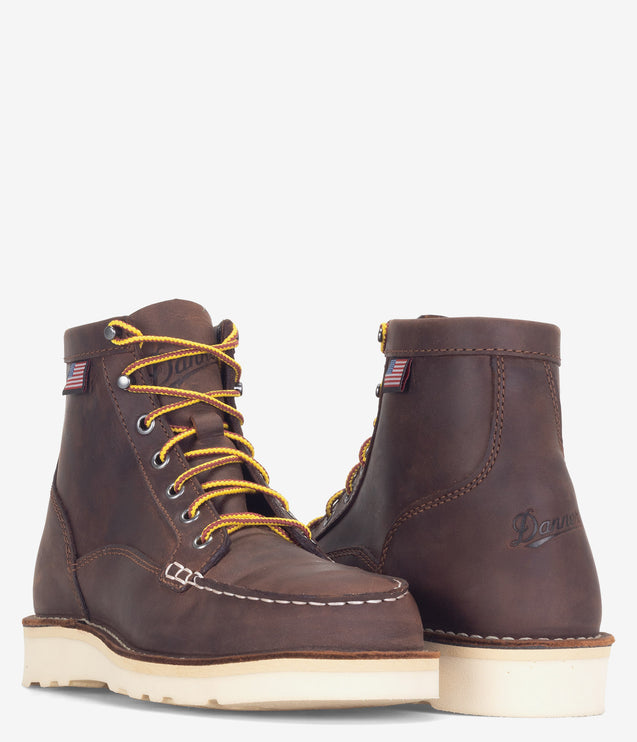 Danner Bull Run Moc Toe 6" Steel Safety Toe Wedge Boot - Brown