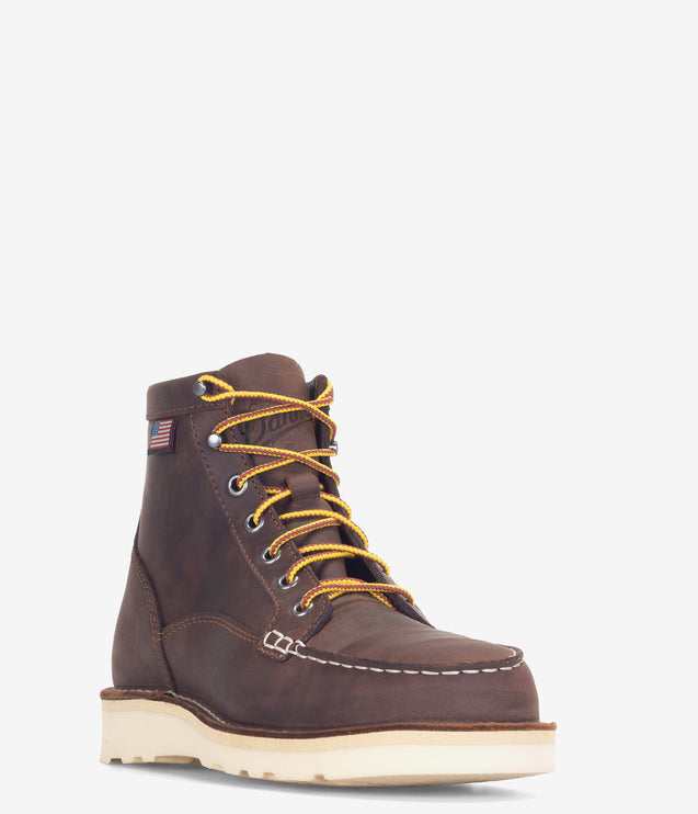 Danner Bull Run Moc Toe 6" Steel Safety Toe Wedge Boot - Brown