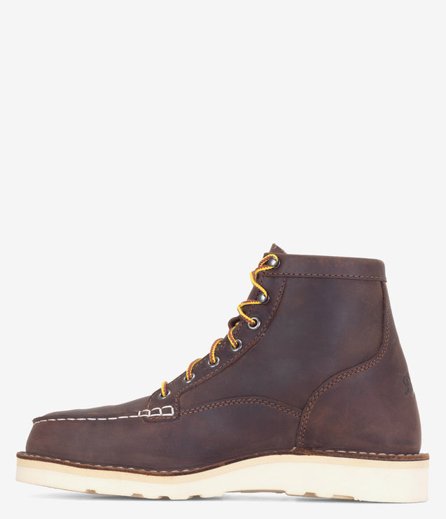 Danner Bull Run Moc Toe 6" Steel Safety Toe Wedge Boot - Brown